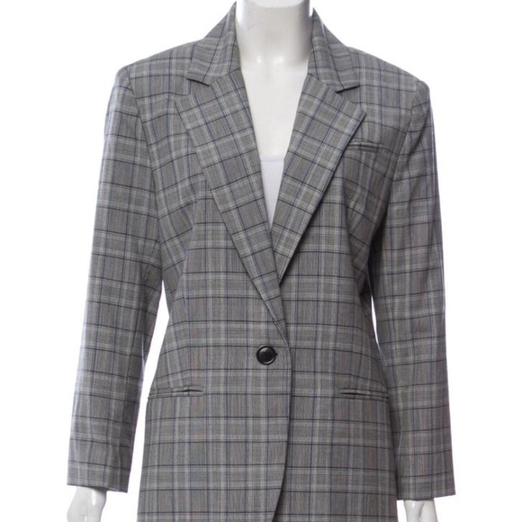 MILLY Boyfriend Blazer Plaid Wool Italian Check - Picture 3 of 10